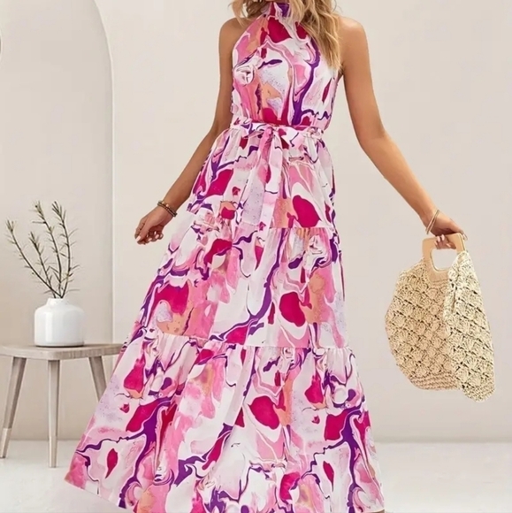 Strapless Floral Fit and Flare Elegant Maxi Dress - Picture 2 of 13